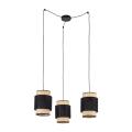 Lampa wisząca pająk BOHO NEW z trzema słomkowo-czarnymi abażurami 5659 TK Lighting