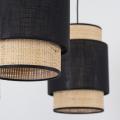 Lampa wisząca pająk BOHO NEW z trzema słomkowo-czarnymi abażurami 5659 TK Lighting