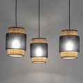 Lampa wisząca pająk BOHO NEW z trzema słomkowo-czarnymi abażurami 5659 TK Lighting