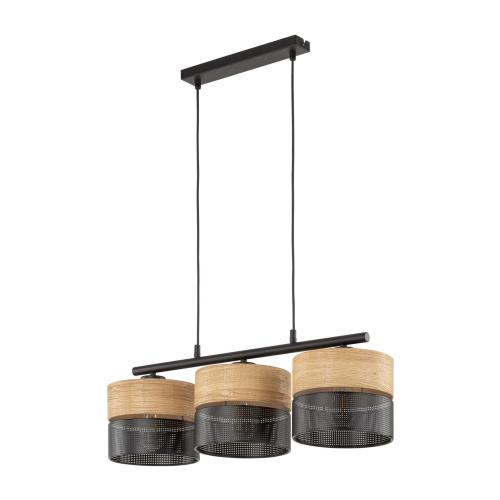 Lampa wisząca z trzema abażurami w stylu eko z serii NICOL exE27 4801 TK Lighting