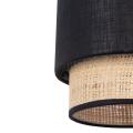 Stylowy kinkiet z abażurem i akcentem rafii idealny do salonu kolekcja BOHO NEW BLACK - 5651