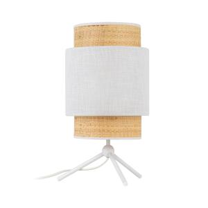 Lampka nocna w stylu BOHO NEW klosz z elementami rafi biały na E27 5535 TK Lighting