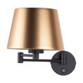 Kinkiet ścienny na ruchomym wysięgniku GLORY z włącznikiem złoty klosz 6482 TK Lighting