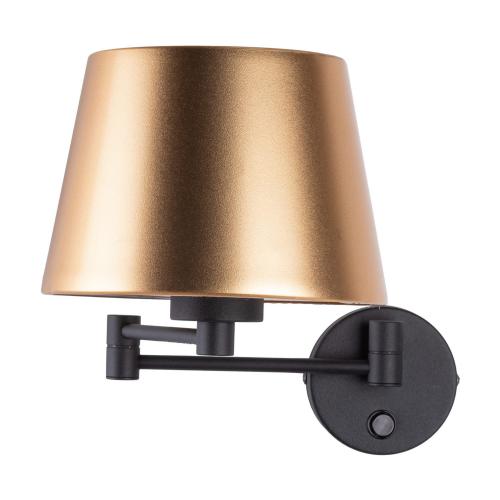 Kinkiet ścienny na ruchomym wysięgniku GLORY z włącznikiem złoty klosz 6482 TK Lighting