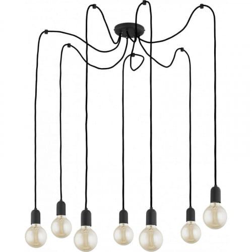 Lampa wisząca z długimi przewodami typu "pająk" do loftowych wnętrz 7xE27 QUALLE - 2363