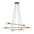 Lampa nad blat stołu do jadalni HELIX drewniane ramiona 6xE27 4950 TK Lighting
