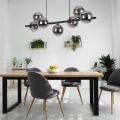 Lampa wisząca w stylu glamour 7-punktowa do salonu, szklane grafitowe klosze ESTERA 5666 7xG9 TK Lighting