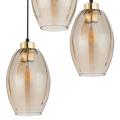 Lampa wisząca z trzema kloszami bursztynowe szklane rodzina SEBO 4634 TK Lighting