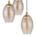 Lampa wisząca z trzema kloszami bursztynowe szklane rodzina SEBO 4634 TK Lighting