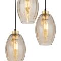 Lampa wisząca z trzema kloszami bursztynowe szklane rodzina SEBO 4634 TK Lighting