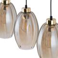 Stylowa lampa sufitowa z trzema szklanymi kloszami SEBO nad wyspę 4635 TK Lighting