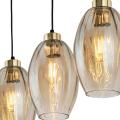 Stylowa lampa sufitowa z trzema szklanymi kloszami SEBO nad wyspę 4635 TK Lighting
