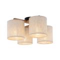 Klasyczna lampa sufitowa DEVA beżowe klosze z tkaniny 4xE27 do salonu 6866 TK Lighting