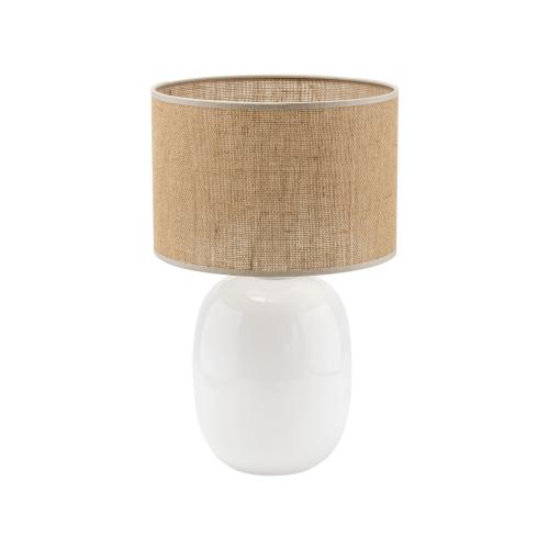 Lampka stołowa MELODY z kloszem z juty biała podstawa do salonu 5984 TK Lighting
