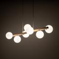 Lampa wisząca drewniana ESTERA szklane mleczne klosze kule 5905 TK Lighting