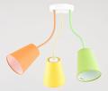 Lampa sufitowa z trzema kolorowymi abażurami na elastycznych ramionach do pokoju dziecięcego 3xE27 WIRE COLOUR TK Lighting
